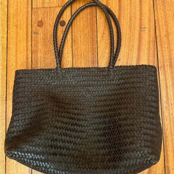 Madewell Dark Brown Woven Tote - Picture 2 of 5